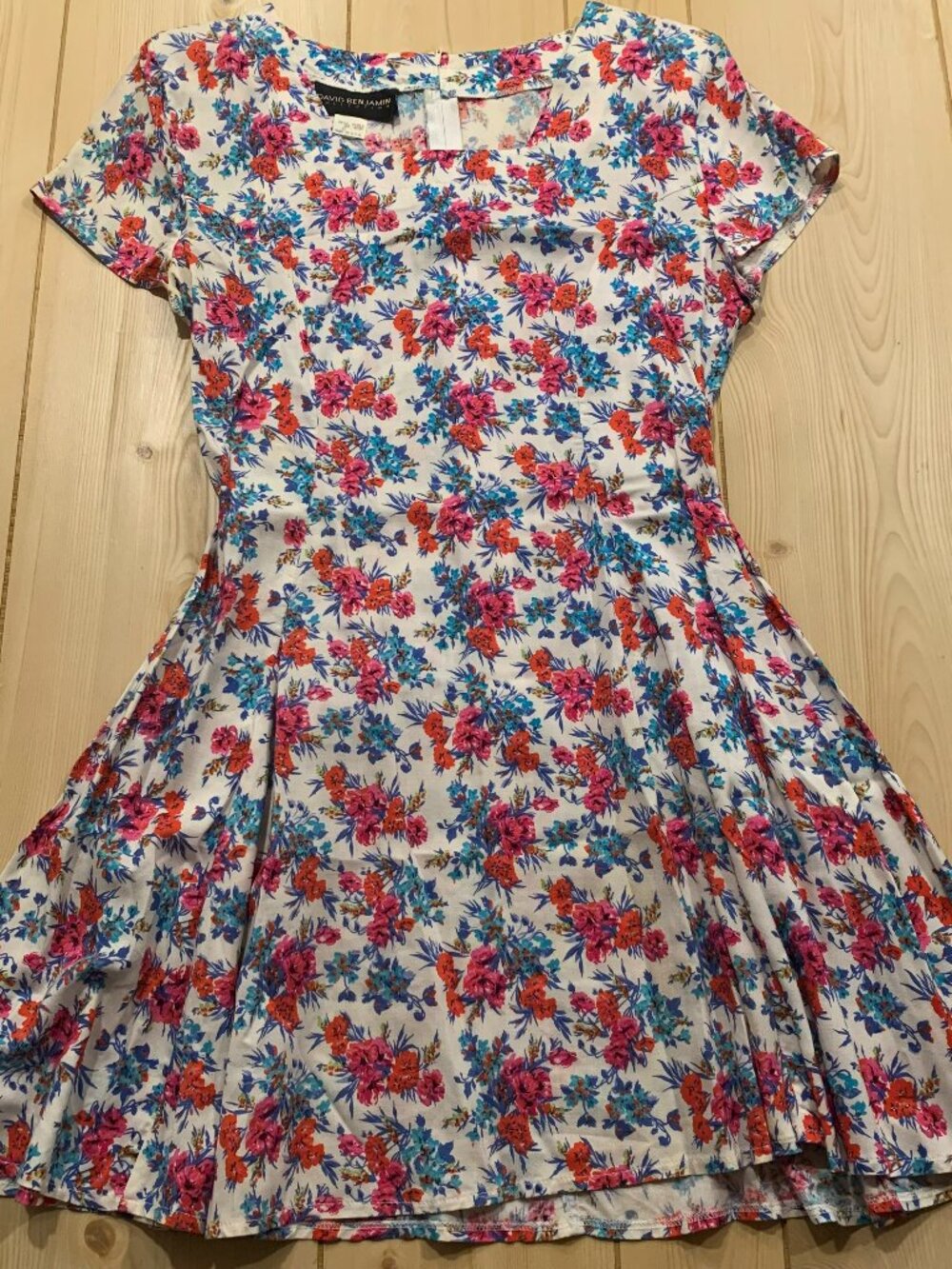 Vintage 90s David Benjamin Retro Floral Cottage Shoulder Pads Midi Dress Size 12